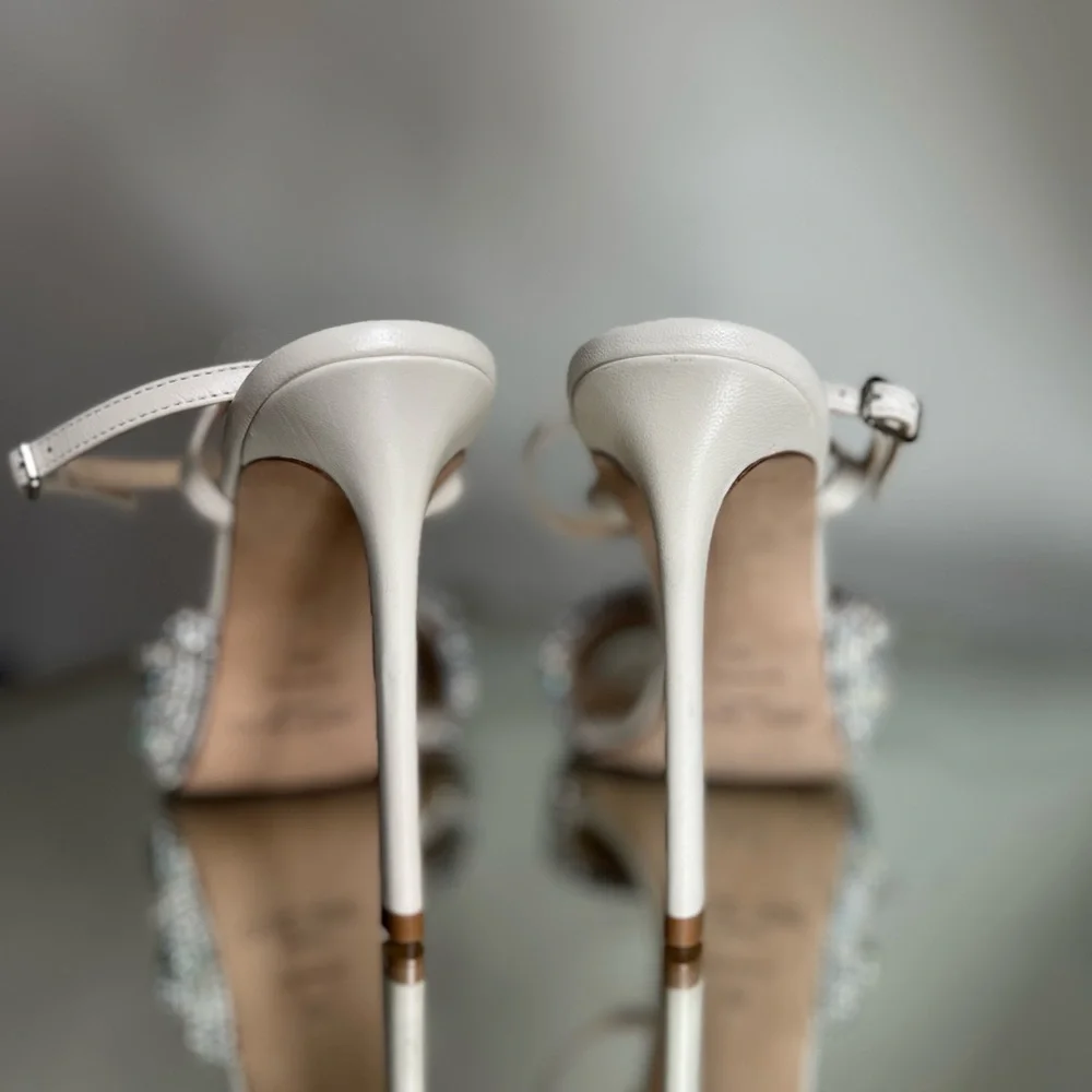 Like new JIMMY CHOO Naria 110 crystal-embellished leather sandals $1,625 - Picture 15 of 17